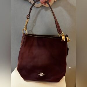 Coach Dark Red Leather Shoulder Bag